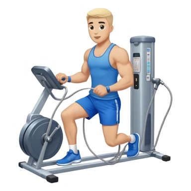 fit man with blue shorts using cable-machine sticker