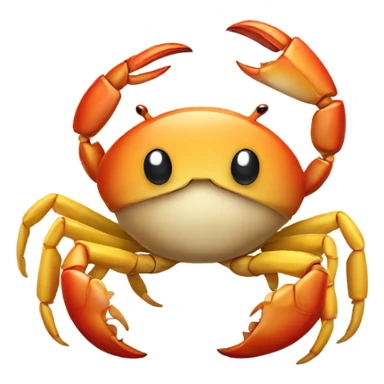 Crab holding a banana between its claws sticker
