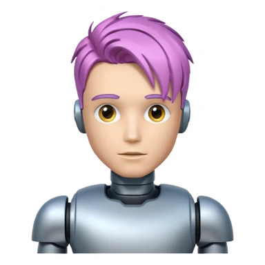 male robot with different color hair like 3rd picture, sticker