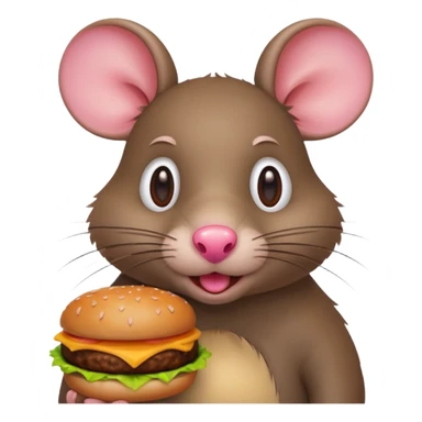 A rat eating a cheeseburger  sticker