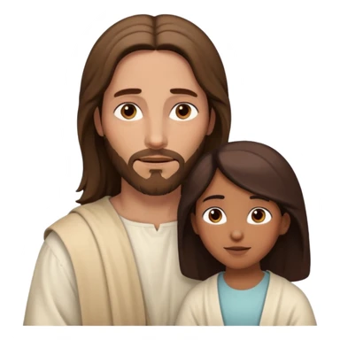 Jesus animado con una mujer ayudándola, variadas sticker