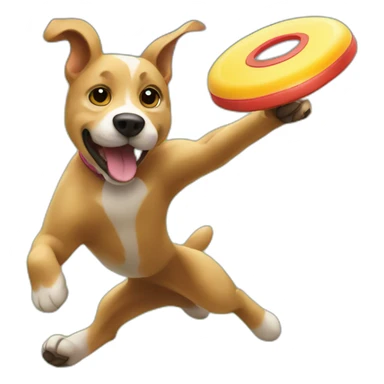 dog catching a frisbee sticker