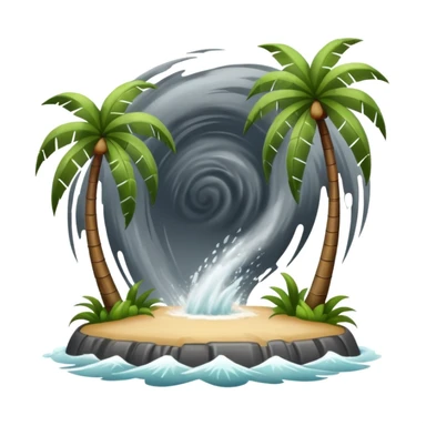 A hurricane on a tropical island  sticker