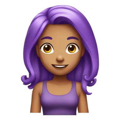 Purple hair girl tan sassy girl sticker
