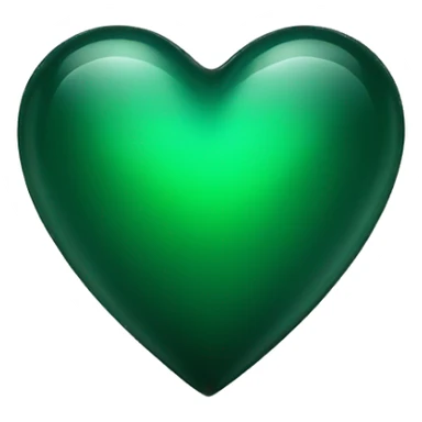 Dark green glass heart  sticker
