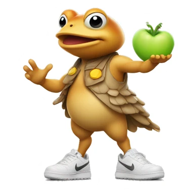 Toad in a Nike chicken, with a glo in hand sticker