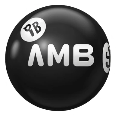 Black pull Ball with MB written on it sticker
