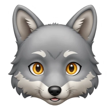 Wolf pup with soft fur and alert ears. sticker