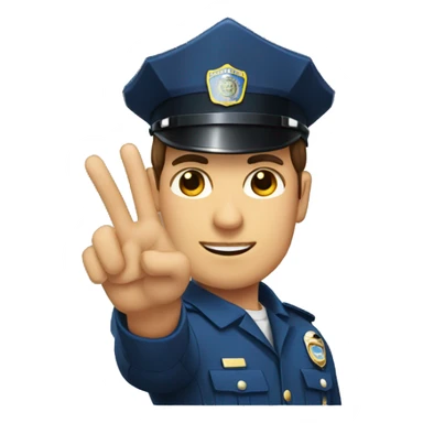 Policía con la mano extendida  sticker