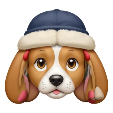 Beagle wearing backwards hat sticker
