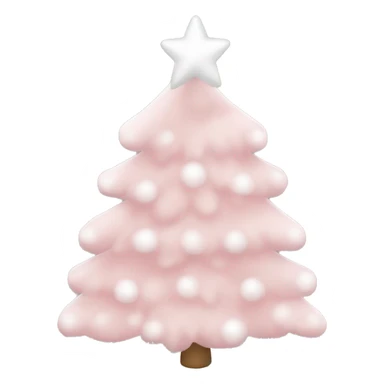 light pink christmas tree with white bows as ornamenta sticker