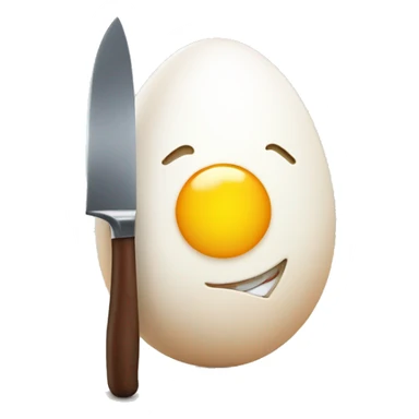 a egg smiling and holding a knife sticker