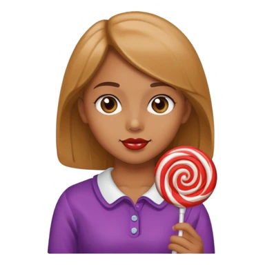 a girl that is holding a lollipop  sticker