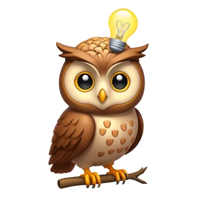 owl with glowing brain idea moment sticker