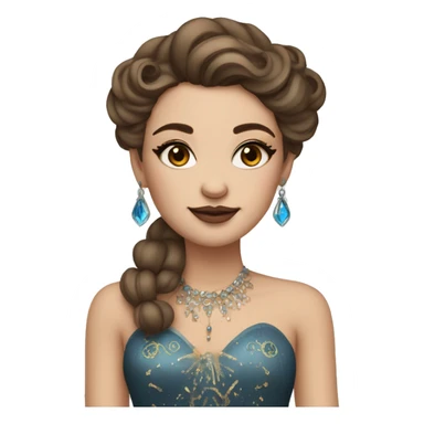 Create the zodiac sign leo as a pale brunette girl with elaborate makeup and dress that matches the zodiac sign  sticker