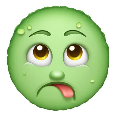 Smiley with cucumbers on the eyes while crying sticker