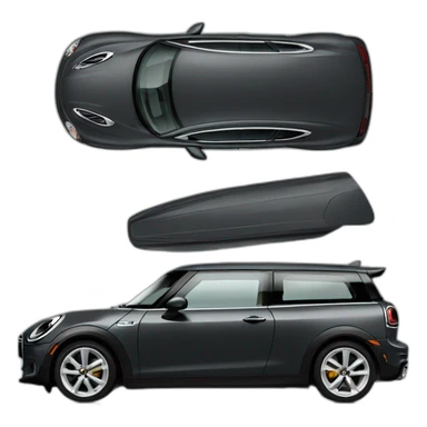 dark grey mini clubman with stripes and dark window sticker