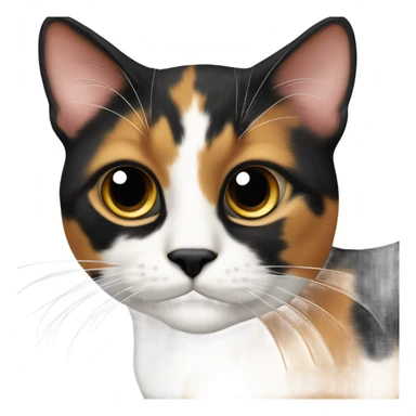  Calico cat with a black patch on nose sticker