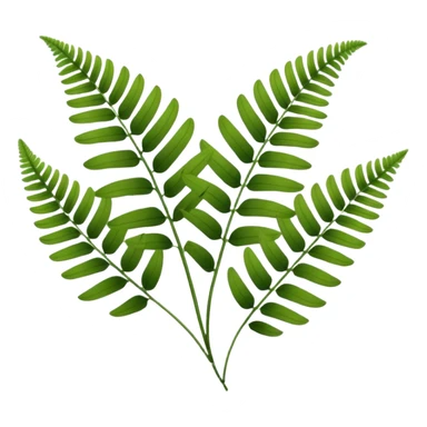 lush green fern fronds, natural plant sticker