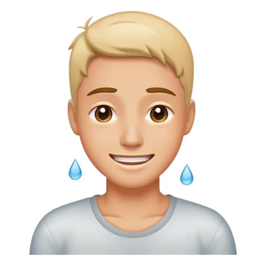 a face with a sweat drop and a relieved smile, showing relief after avoiding conflict sticker