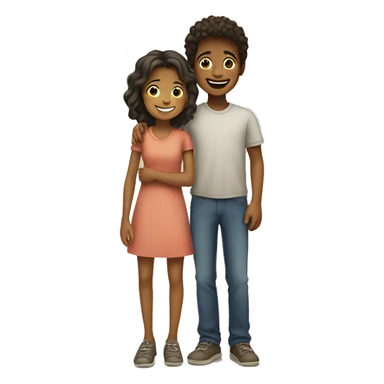 An emoji of a brother and sister standing side by side, smiling warmly to represent their close sibling bond sticker