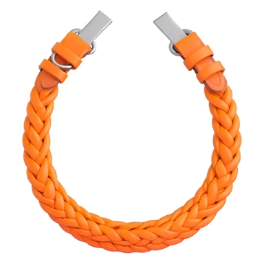 horseshoe, 3D, orange leather, braided edge, elegant, no text sticker