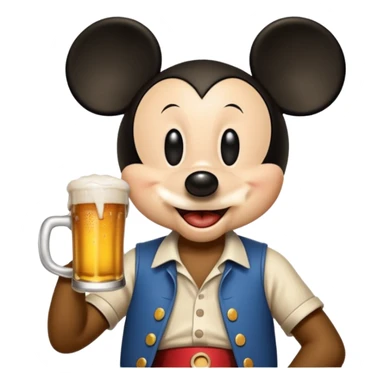 Mickey qui boi une bière  sticker