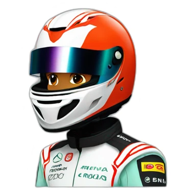 Lewis Hamilton with helmet sticker