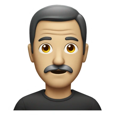 Scary man with mustache sticker