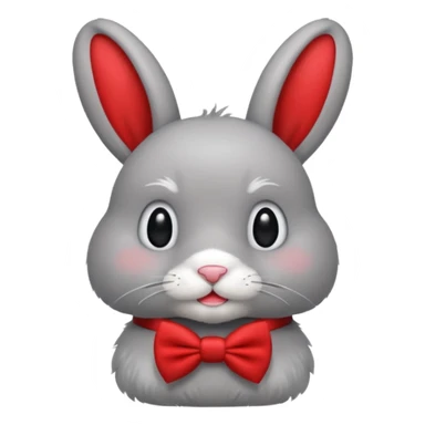 grey bunny with bowtie sticker