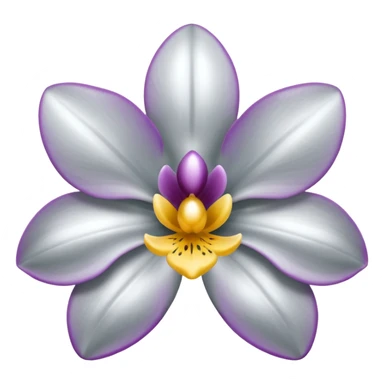 chrome gray silver orchid sticker