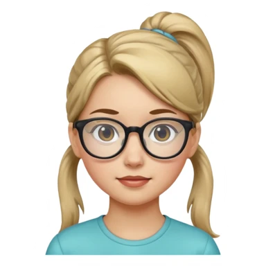 Ponytail Girl with Glasses sticker