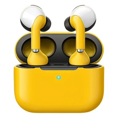 yellow wireless earbuds sticker