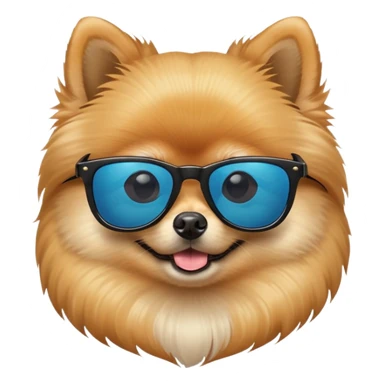 pomeranian with cool sunglasses sticker