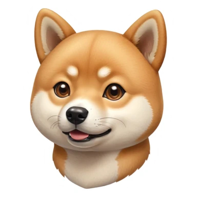 cute Shiba Inu dog confused with a playful, side-eye expression and a tilted head. The dog has light brown fur, big round eyes, and a soft smirk sticker
