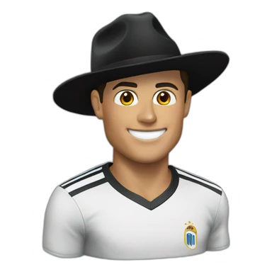 Cristiano Ronaldo with a black hat  sticker