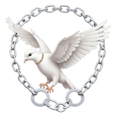 Freedom, the dove flies away, Break, Handcuffs, Escape, Chains, Broken sticker