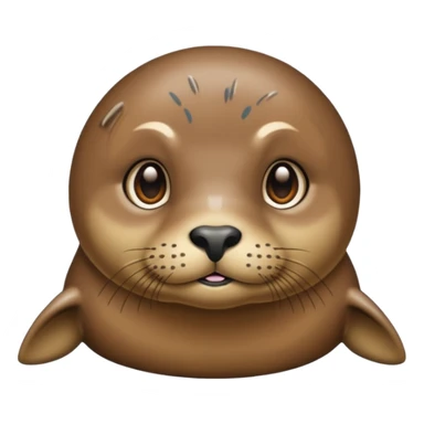 Seal with brown hair sticker