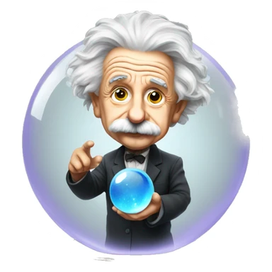 Albert Einstein with crystal ball sticker
