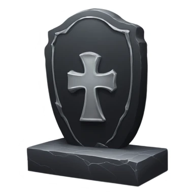 a black tombstone with the inscriptions in silver RIP  silver heart in the center sticker