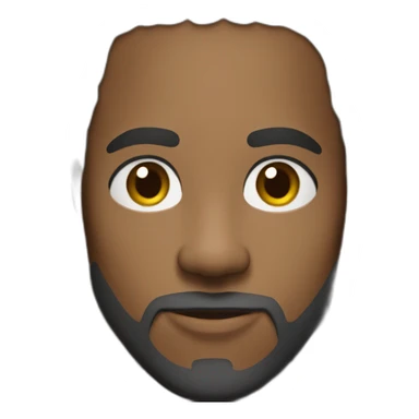 african american male with medium toned skin, that has long dread locks that are pulled back.  He also has a stubbly, short gray beard sticker