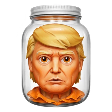 Tête de donald trump dans un pot de conserve en verre  sticker