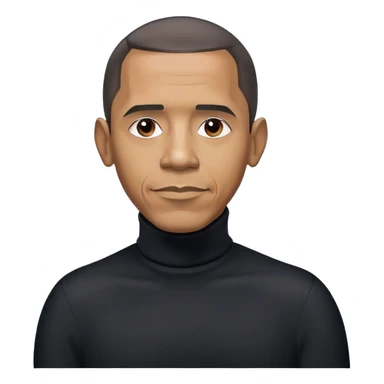 obama in a turtle neck sticker