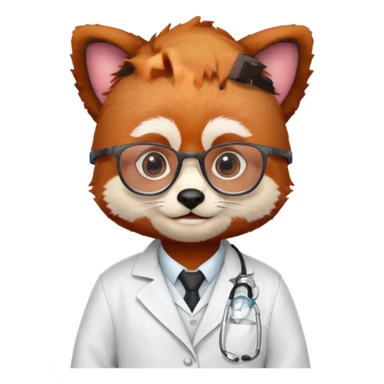 cute scientist red panda sticker