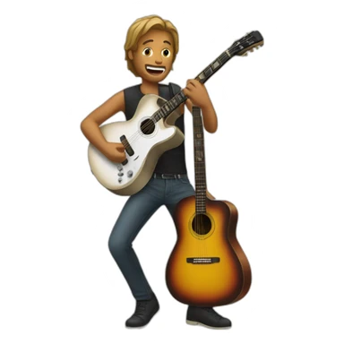 man playing guitar sticker