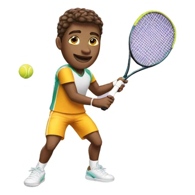 tennis player with racquet  sticker