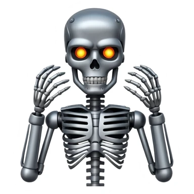 Terminator with metal skeleton sticker