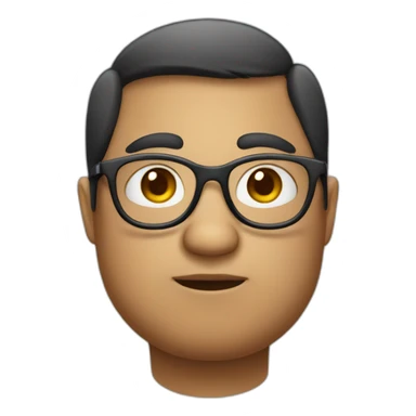 A person who is a little fat and has a round face and big eyes with glasses sticker