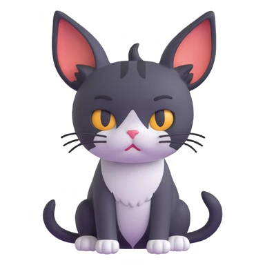 sad cat with drooping ears sticker