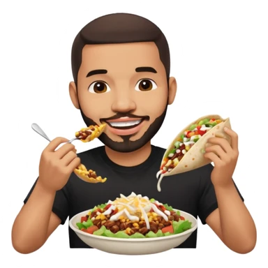 Drake eating a chipotle burrito bowl sticker